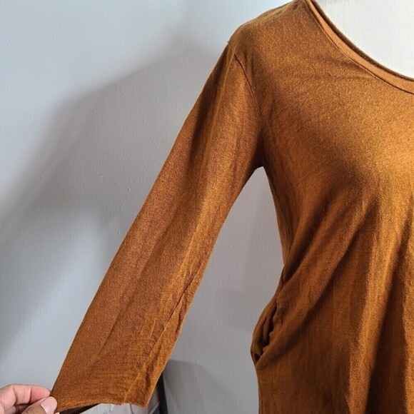 Labo.art Maglia Jeppe Jersey Lino Brown Top 3/4 Sleeve Size Small - Picture 5 of 10